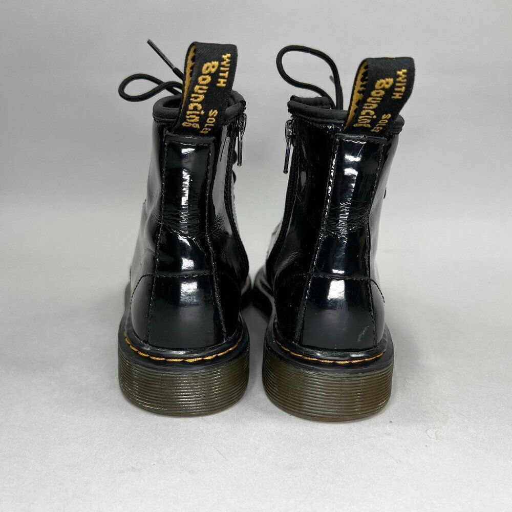 Dr. Martens Youth 1460 Black Patent Leather Lace Up Boots - Picture 6 of 11